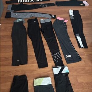 PINK Victoria's Secret Black and Gray Leggings